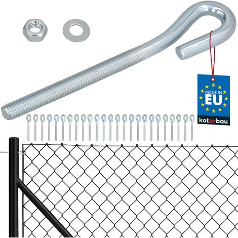 KOTARBAU® Lot de 25 Tendeur Grillage M10, Tendeur Cable pour Clôture, Acier Galvanisé, Crochet Fileté avec Écrou et Rondelle, Tendeur Fil de Fer, Argenté, Fermé (1/5)