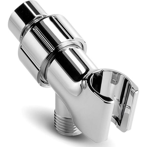 Shower Arm Bracket Chrome Finish Universal Head Bracket Replacement Parts Adjustable Bracket for Hand Shower Heads with Wall Hook and Swivel Brass Ball (1/5)