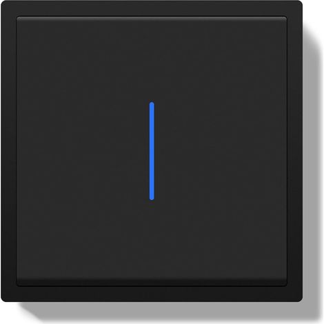 Interrupteur Encastré, Interrupteur à Bouton-Poussoir avec Borne Enfichable, 1 Gang 1 Voie Light Switch avec Voyant Lumineux LED et Cadre PC, Noir, 80X80mm (1/5)