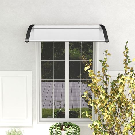Auvent Porte d'Entree Marquise de Porte et Fenêtre Extérieur Plaque en Polycarbonate Noir CW9081 Maison Chic (1/3)