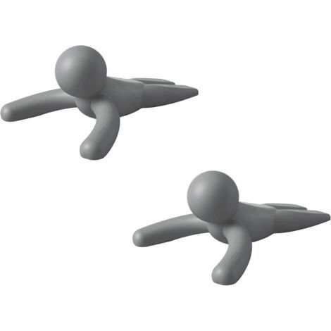 2 butoirs de porte solides et flexibles au toucher doux pour protéger votre sol couleur anthracite