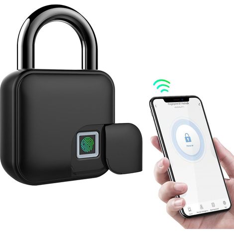 Cadenas intelligent à empreinte digitale et application, 300mAh rechargeable, serrure Bluetooth sans clé, 10 jeux