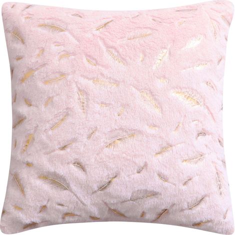 Federa decorativa, piume, rosa chiaro