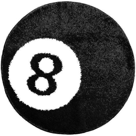 Tapis à 8 boules - Tapis blanc et noir de 61 cm (24 pouces) - Tapis élégant et raffiné pour la chambre et le salon (1/5)