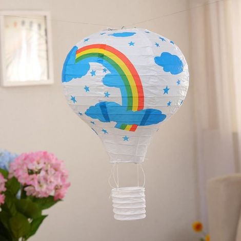 Lanterne - Ballon à Air Chaud - Papier et Tige en Fer - Pour Mariage Fête Décoration Intérieure Extérieure - 30 cm × 1 Pièce