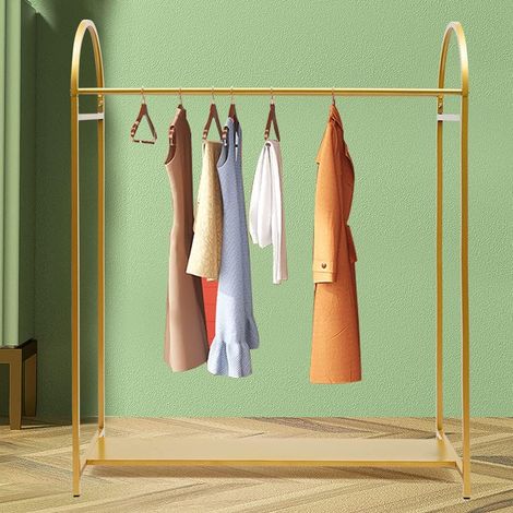 Kleidungshalter, Metallhalter mit Regalen, multifunktionale Aufbewahrungshalter für Schuhe, Taschen, Pflanzen, Bücher, Gold
