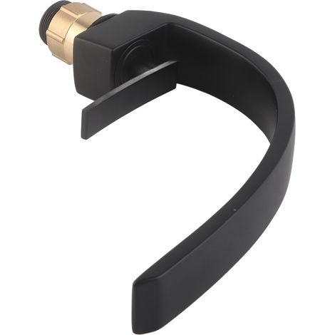 Robinet mitigeur monotrou pour lavabo sous plan, design incurvé G1/2, noir