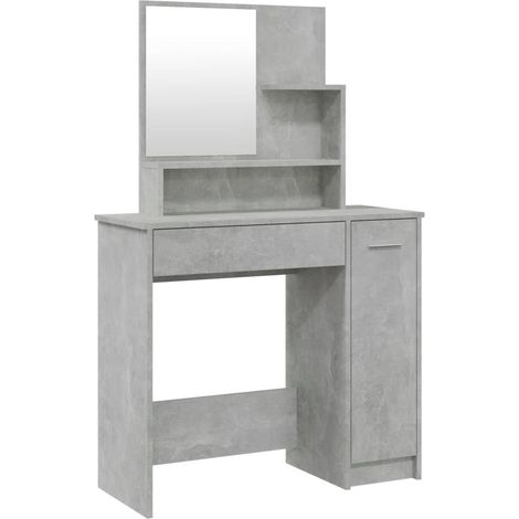 Maison Exclusive - Toeletta con Specchio Grigio Cemento 86,5x35x136 cm