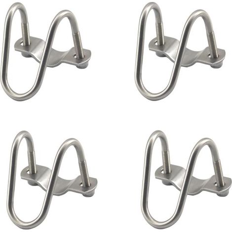 U-förmige Rohrschelle – Doppelwinkelschraube – Rohrbefestigung – Edelstahl – 6 mm Durchmesser – Silber (1/5)