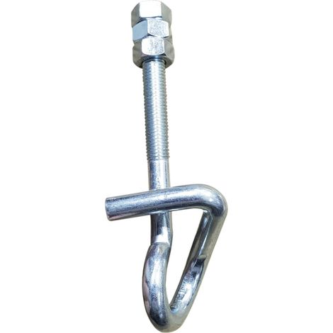 Sicherheitsschaukelhaken metrisches Gewinde M12x160 verzinkt-blau - TÜV-geprüft