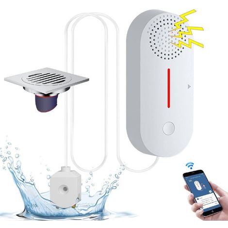 [French Days]Detecteur de Fuite d'eau WiFi, Detecteur de Niveau d'eau, Detecteur Eau 100dB, Détecteur d'eau Capteur D'alarme d'eau sans Fil, Notifications Push sur Les Smartphones Tuya/Smart Life App+ (1/5)