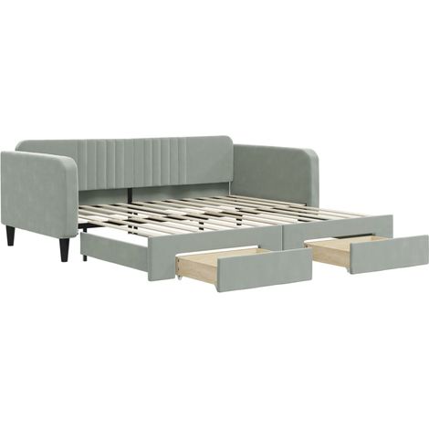 Maison Exclusive - Divano Letto Estraibile Cassetti Grigio Chiaro 100x200 Velluto