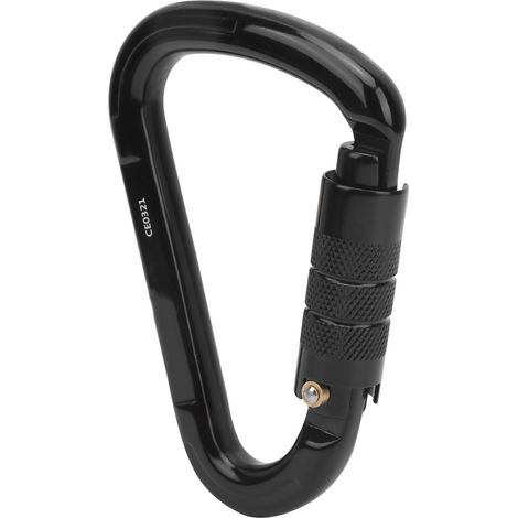 Schlaufenkarabiner für Outdoor-Klettern, Sicherheit, 28 kN Verbinder, schwarzes Verriegelungszubehör (1/5)