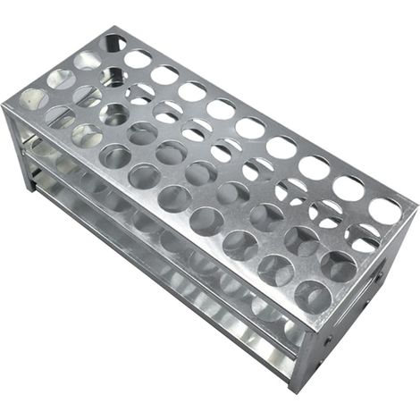 Support Porte-tubes Pratique et Facile à Transporter pour Tubes à Essai 40 Trous en Aluminium Léger pour Laboratoires et Collèges (1/5)
