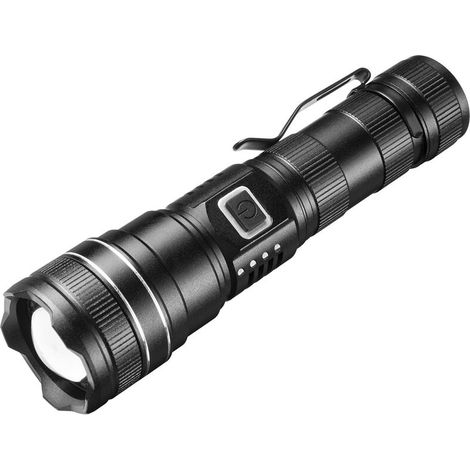 Lampara De Mano - Led Xhp90 - Alcance 500 M - Impermeable Ip67 - Recargable Usb-C - 5 Modos Con Zoom - Para Camping Caza Emergencias - 1 Unidad (1/5)