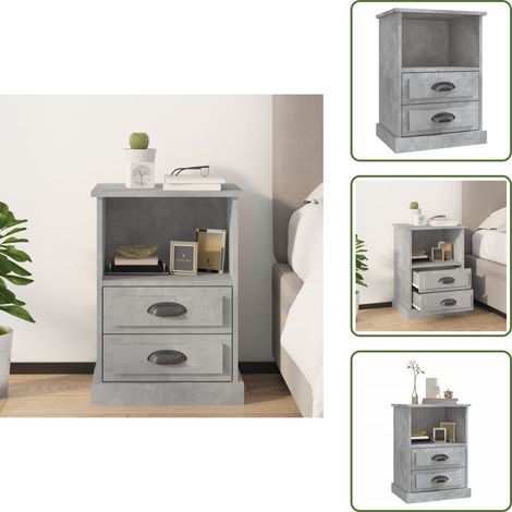 Table de chevet gris béton 43x36x60 cm - Table De Chevet - Meuble De Chambre - Table Nuit - Mobilier Moderne - Table Basse (1/5)