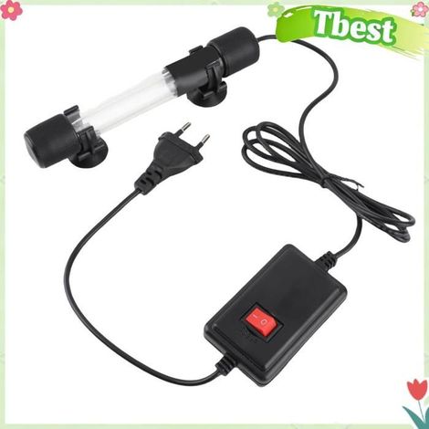 HURRISE Lumière UV d'aquarium Aquarium submersible lampe UV réservoir de poissons purification de l'eau animalerie eclairage 7W Kho (1/5)