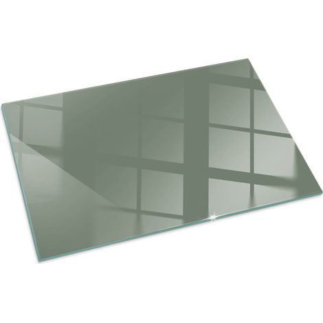 Kaminofen Glasplatte Kaminplatte Kaminglas Ofenglas gehärtetem Glas Hitzeschutz für Kamin Funkenschutzplatte Farbe Oliv 100x70 cm