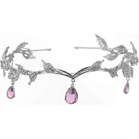 Strass-Blatt-Tiara für Damen, Vintage-Stirnband aus Legierung, Retro-Brautkrone, Kristall-Prinzessinnen-Haarschmuck, Brautschmuck. (1/5)