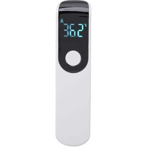Pistolet thermomètre infrarouge sans contact portable, thermomètre frontal numérique pour hôtels et maison. Design blanc, facile à utiliser et fiable. (1/4)