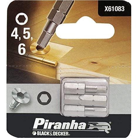 Inserti mm 25 chiave esagonale mm 4 - 5 - 6 piranha x61083