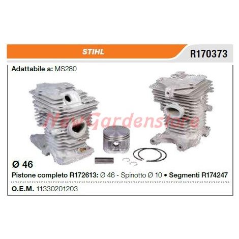 Cilindro pistone segmenti STIHL motosega MS280 R170373