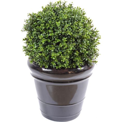 Plante artificielle haute gamme Spécial extérieur / Buis artificiel boule UV - Dim : H.50 x D.40 cm