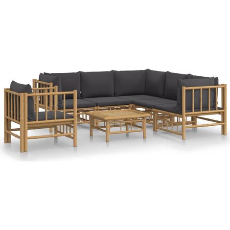 Maison Exclusive - 7-tlg. Garten-Lounge-Set mit Dunkelgrauen Kiss
