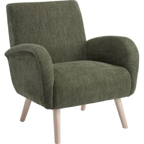 Wahson Poltrone relax in Tessuto, Moderna Poltroncina con Gambe in Legno, Sedia da Salotto per Soggiorno/Camera da Letto, Verde