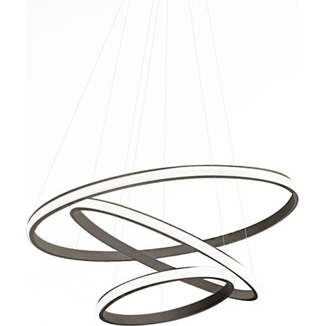 Lampada a sospensione IOLE S/3 - 70W 3200lm 3000K dimmerabile - Alluminio colore titanio e silicone bianco opale - Gealuce (1/5)