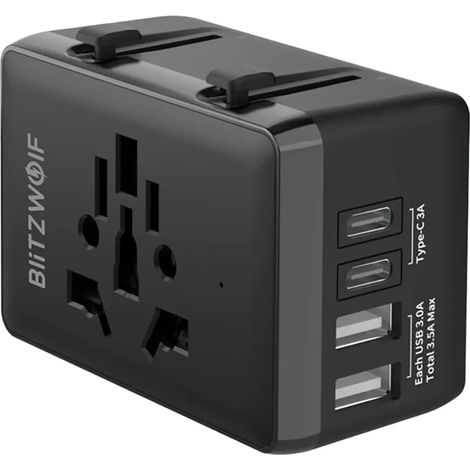 Adaptador de viaje Blitzwolf bw-ta1 4 en 1 20W USB (1/3)