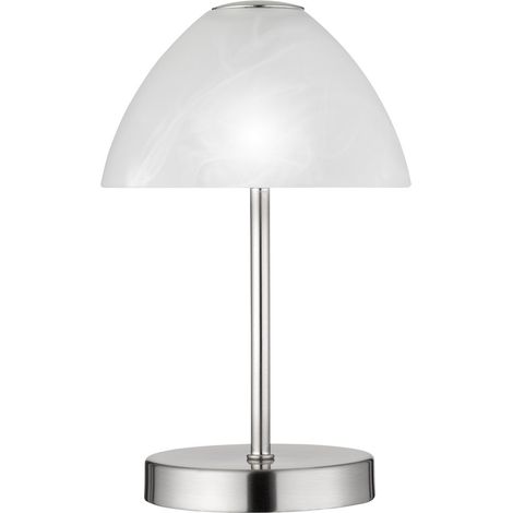 Queen Led Lampe de table Dimmable Nickel Alabaster Glass Shade Trio Lighting (1/3)