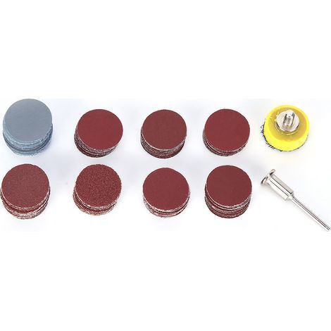 Disques abrasifs 1 po, feuille de papier de verre auto-adhésive, papier abrasif rond pour bois et métal (1/5)
