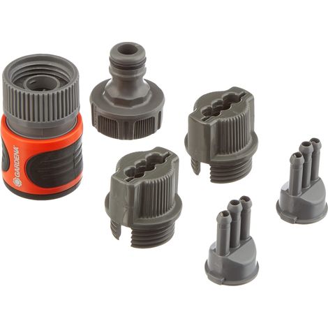 Kit di collegamento per tubo irrigatore Gardena: Raccordi di collegamento per tubo irrigatore, per articoli 995, 996, 997, 1998, 1999 (5316-20) (1/4)