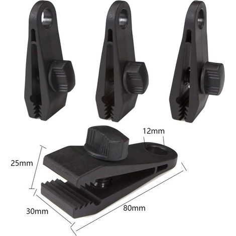 30 pièces Clips de bâche d'extérieur pinces de fixation de tente à poignée de verrouillage robuste avec cordons élastiques à boule mousquetons pour bâches de camping auvents auvents de caravane (1/5)
