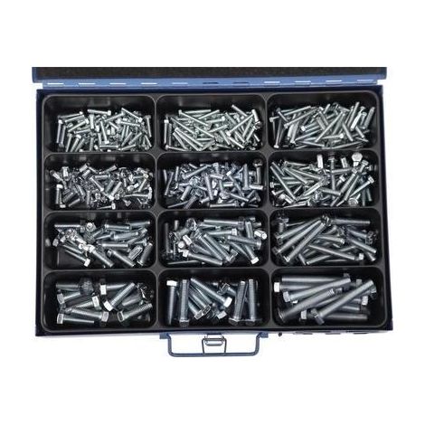 Juego de tornillos na hexagon head screw set galvanizado 400 piezas