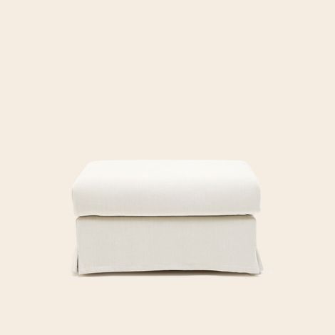 Pouf en Revêtement en tissu naturel CLARIBEL