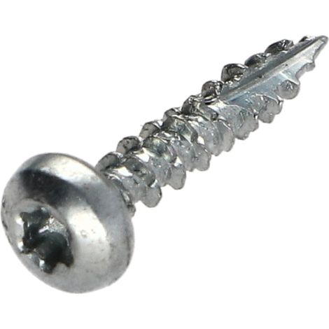 Vis bois TEKOR Tête ronde TR TORX T10 3X25 Filetage total Pointe antifendage type 17 Acier zingué microvis