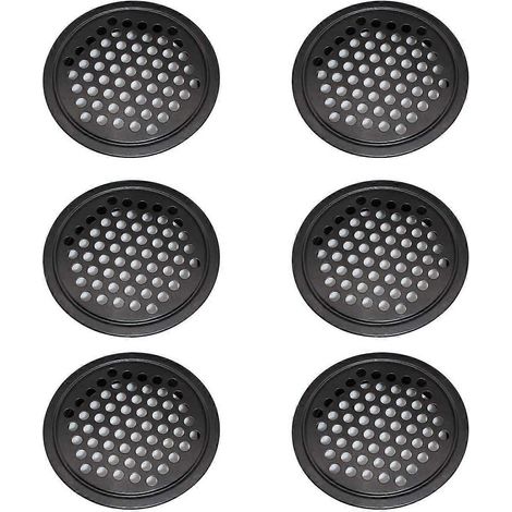 Grille de ventilation en acier inoxydable (6 pièces), grille de ventilation ronde de 60 mm pour armoire, garage, salle de bain, chambre (1/5)