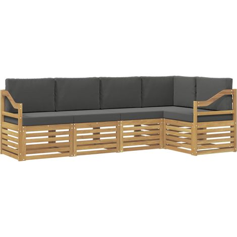 Set di divani da esterno 5 pz 5-Posti Bianco e Antracite vidaXL (1/5)
