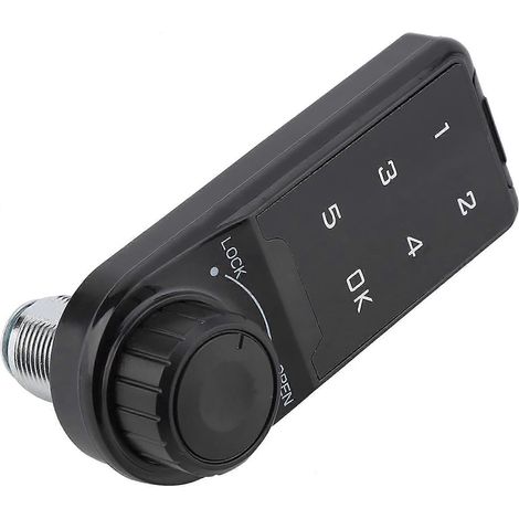 1 serrure de porte numérique noire, serrure électronique à clavier numérique codé pour armoire, placard, bureau à domicile, avec accessoires (L=30) (1/5)