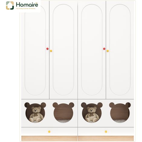 Kleiderschrank aus Naturholz und Naturholz 80 x 50 x 200 cm HOMAIRE (1/5)