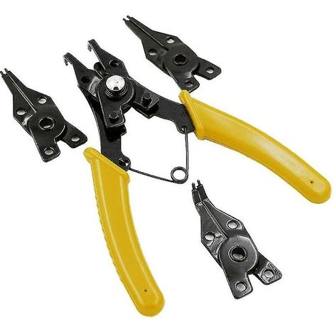 Pince À Circlips - 4 En 1 - Pointes Droites Et Courbes - Acier Forgé - Pour Circlips Internes Et Externes - 3/8 Po À 2 Po (1/3)