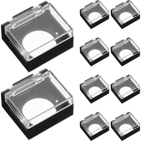 Lot De 10 Couvercles De Protection Pour Bouton Poussoir Housse Plastique Pour Bouton D’Arrêt D’Urgence Protection Pour Poussoir Installation Facile Pour Machines Industrielles (1/5)