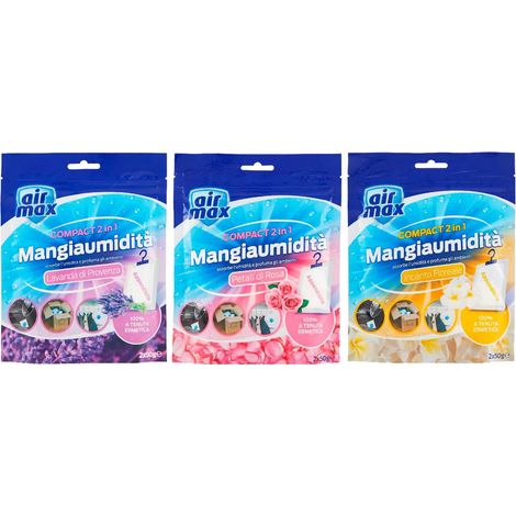 ASSORBIUMIDITA' IN BUSTA APPENDIBILE 'COMPACT' 2 buste x 50 gr. - fragranze miste- 12 confezione  - AIRMAX