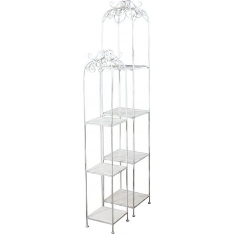 Set 2 Scaffali Doriane in Alluminio Bianco Antico (1/4)