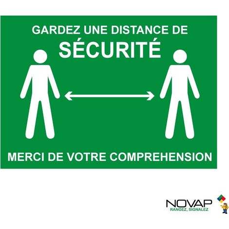 Panneau Garder une distance de sécurité - Vert - Rigide A4 - 4600161
