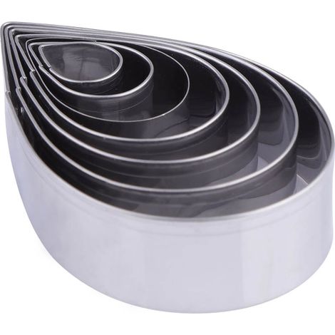 Ensemble de 7 moules à œufs, muffins et gâteaux antiadhésifs en forme de goutte d'eau, en acier inoxydable (1/4)