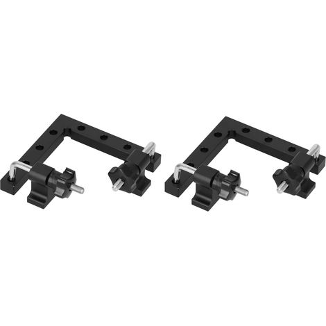 Équerres de positionnement à 90° 2 pièces, noir, clips de fixation en L pour assemblages de meubles, armoires et caisses, 120x120 mm (1/5)