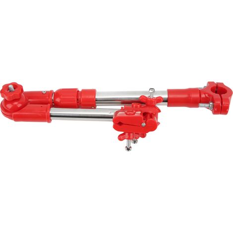 Support de parasol en acier inoxydable, réglable à 360°, télescopique, pour fauteuil roulant, rouge. (1/5)